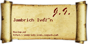 Jambrich Iván névjegykártya