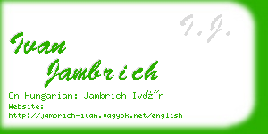 ivan jambrich business card
